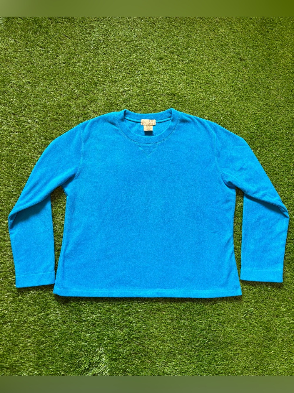 Cotton Ginny Bright Blue Fleece Crewneck Pullover XL